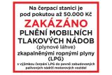 Čerpací stanice nově varují před pokutou 50 000 Kč. Zákaz plnění LPG láhví ale není novinkou